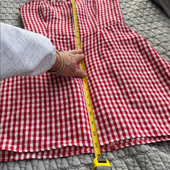 Reformation red gingham Ava mini dress size 2 - Picture 10 of 12